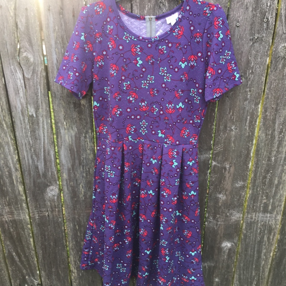 Lularoe Amelia Sz L Purple Print